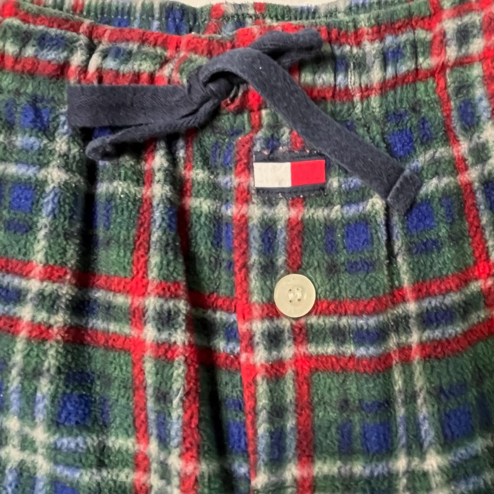 Red & Blue Plaid Fleece Tommy Hilfiger Pajama Pants. Size S.
